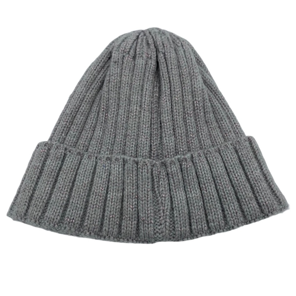 Urban Outfitters Gray & Pink Tinsel Ribbed Beanie
